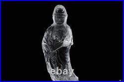 4.9 Quartz Rock Crystal Hand Carved Crystal Buddha Sculpture, Crystal Healing