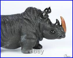 5.0 Black Zebra Agate Hand Carved Crystal Rhinoceros Sculpture, Crystal Healing 5.0 Black Zebra Agate Hand Carved Crystal Rhinoceros Sculpture, Crystal Healing