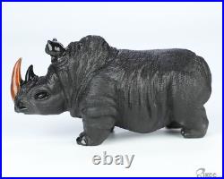 5.0 Black Zebra Agate Hand Carved Crystal Rhinoceros Sculpture, Crystal Healing 5.0 Black Zebra Agate Hand Carved Crystal Rhinoceros Sculpture, Crystal Healing