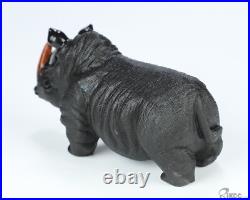 5.0 Black Zebra Agate Hand Carved Crystal Rhinoceros Sculpture, Crystal Healing 5.0 Black Zebra Agate Hand Carved Crystal Rhinoceros Sculpture, Crystal Healing