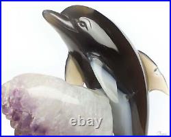5.1 Amethyst & Agate Carved Crystal dolphin