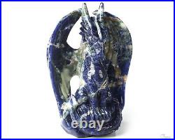 5.1 Sodalite Hand Carved Crystal Dragon Sculpture, Crystal Healing