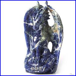 5.1 Sodalite Hand Carved Crystal Dragon Sculpture, Crystal Healing