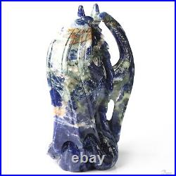 5.1 Sodalite Hand Carved Crystal Dragon Sculpture, Crystal Healing