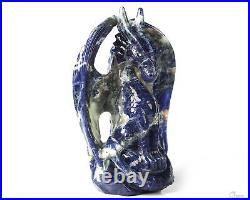 5.1 Sodalite Hand Carved Crystal Dragon Sculpture, Crystal Healing