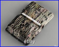 5.2 Pink & Black Rhodonite Carved Gem Book Crystal Book, Realistic, Healing