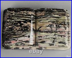 5.2 Pink & Black Rhodonite Carved Gem Book Crystal Book, Realistic, Healing