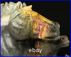 5.3 Autum Leaves Stone Carved Crystal Horse, Realistic, Crystal Healing