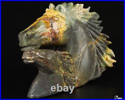 5.3 Autum Leaves Stone Carved Crystal Horse, Realistic, Crystal Healing