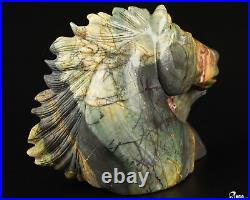 5.3 Autum Leaves Stone Carved Crystal Horse, Realistic, Crystal Healing