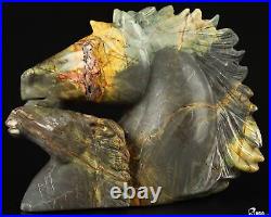 5.3 Autum Leaves Stone Carved Crystal Horse, Realistic, Crystal Healing