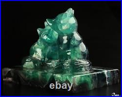5.3 Fluorite Hand Carved Crystal Animal Fox Sculpture, Crystal Healing