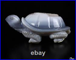 5.5 Agate Geode Carved Turtle Crystal Tortoise, Crystal Healing