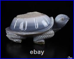 5.5 Agate Geode Carved Turtle Crystal Tortoise, Crystal Healing