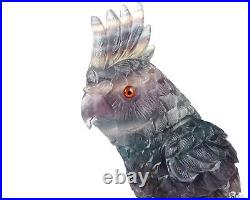 5.5 Fluorite Hand Carved Crystal Parrot Sculpture, Crystal Healing