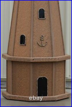 5' Octagon Electric and Solar Powered Poly Mahogany Lighthouse