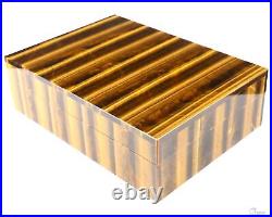 6.1 Gold Tiger's Eye Hand Carved Crystal Jewelry Box, Crystal Healing