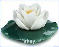 6.3 Green Aventurine and White Jade Hand Carved Crystal Lotus Sculpture