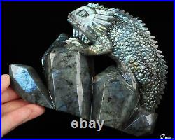 6.7 Labradorite Hand Carved Crystal Lizard Sculpture, Crystal Healing