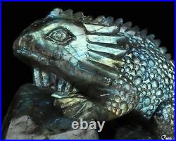 6.7 Labradorite Hand Carved Crystal Lizard Sculpture, Crystal Healing