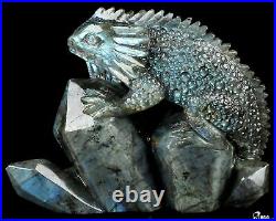 6.7 Labradorite Hand Carved Crystal Lizard Sculpture, Crystal Healing