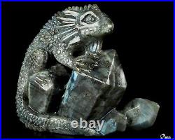 6.7 Labradorite Hand Carved Crystal Lizard Sculpture, Crystal Healing