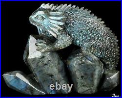 6.7 Labradorite Hand Carved Crystal Lizard Sculpture, Crystal Healing