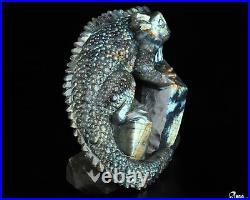 6.7 Labradorite Hand Carved Crystal Lizard Sculpture, Crystal Healing