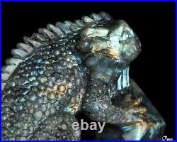 6.7 Labradorite Hand Carved Crystal Lizard Sculpture, Crystal Healing