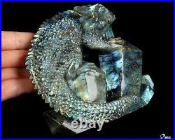 6.7 Labradorite Hand Carved Crystal Lizard Sculpture, Crystal Healing