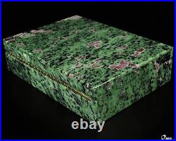 6.9 Ruby Zoisite Hand Carved Crystal Jewelry Box, Crystal Healing