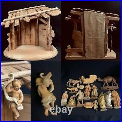 6 ANRI Karl Kuolt Wood-carved Nativity Set From Italy