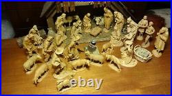 6 Anri Wooden Carved Karl Kuolt Nativity Set Scene Holy Family+26 Figurines