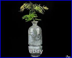 7.0 Green Moss Agate Hand Carved Crystal Vase Sculpture, Crystal Healing