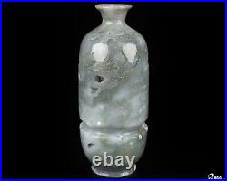 7.0 Green Moss Agate Hand Carved Crystal Vase Sculpture, Crystal Healing