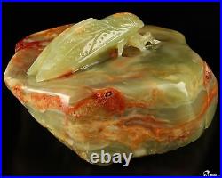 7.3 Afghanistan Jade Hand Carved Crystal Cicada Sculpture, Crystal Healing