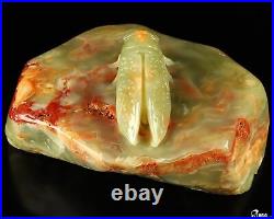 7.3 Afghanistan Jade Hand Carved Crystal Cicada Sculpture, Crystal Healing