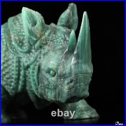 7.6 Ruby Zoisite Hand Carved Crystal Rhino Sculpture, Crystal Healing