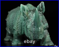 7.6 Ruby Zoisite Hand Carved Crystal Rhino Sculpture, Crystal Healing