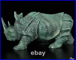 7.6 Ruby Zoisite Hand Carved Crystal Rhino Sculpture, Crystal Healing