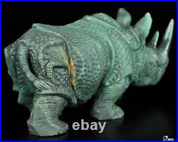 7.6 Ruby Zoisite Hand Carved Crystal Rhino Sculpture, Crystal Healing