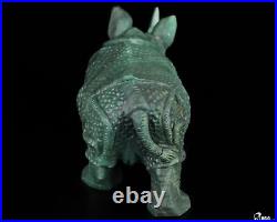 7.6 Ruby Zoisite Hand Carved Crystal Rhino Sculpture, Crystal Healing