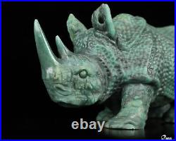 7.6 Ruby Zoisite Hand Carved Crystal Rhino Sculpture, Crystal Healing