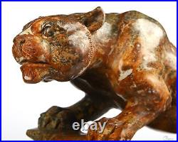 7.8 Leopard Skin Jasper Hand Carved Crystal Leopard Sculpture, Crystal Healing