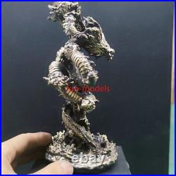 8.6Pure copper old black Chinese mythological blue dragon beast ornament