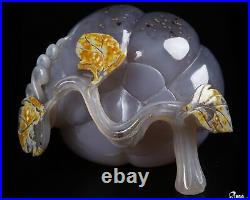 8.7 Agate Geode Carved Crystal Pumpkin Sculpture, Crystal Healing