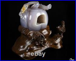 8.7 Agate Geode Carved Crystal Pumpkin Sculpture, Crystal Healing