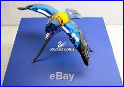 $950 Swarovski Color Crystal Bird Figurine ROLLER Blue Turquoise #957568