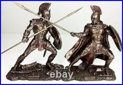 ACHILLES vs HECTOR Battle of Troy GREEK MYTHOLOGY Sculpture Statue Bronze Color