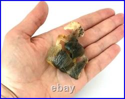 AMBER HORSE Gift Pony Carved Statuette Figurine Untreated Raw Baltic 12,4g 15789